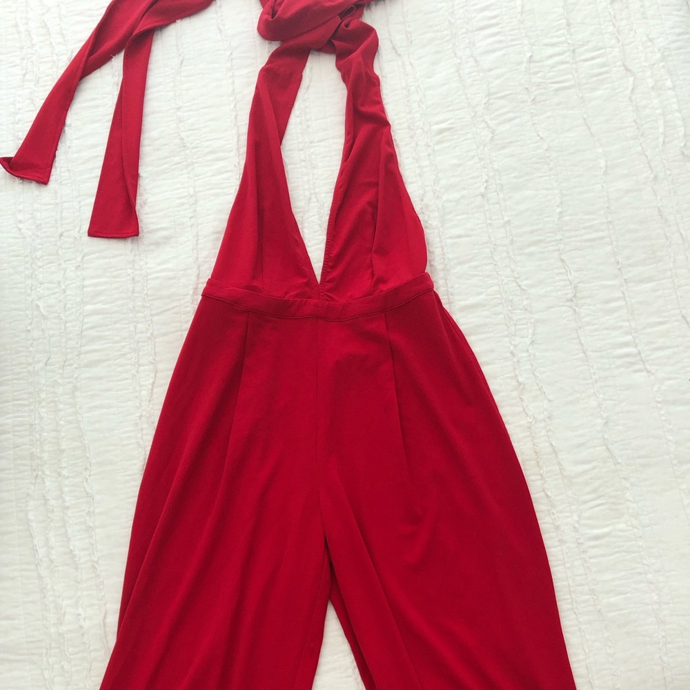 red romper // jumpsuit
